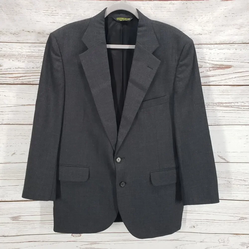 Tailors Row by Deansgate 100%Worsted Wool Men's Charcoal Sportscoat Blazer 42R